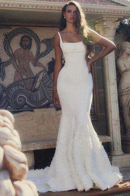 Schlichte Brautkleider Meerjungfrau | preiswerte Hochzeitskleider