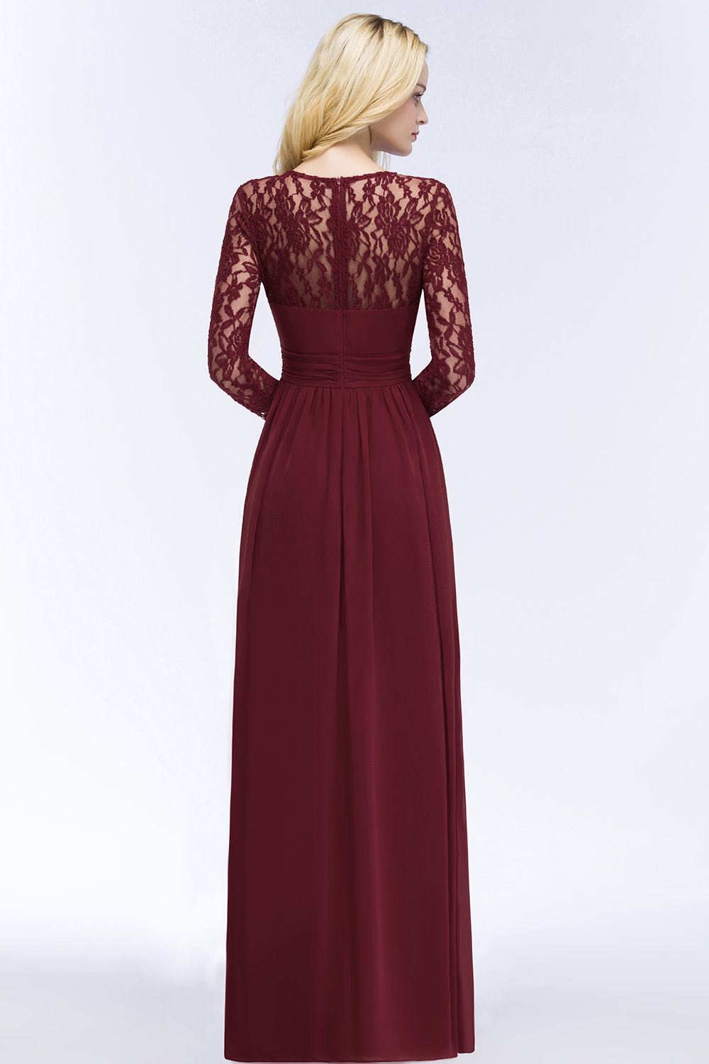 Elegante Abendkleider Lang Rot | Abiballkleider mit Ärmel-Misshow.de