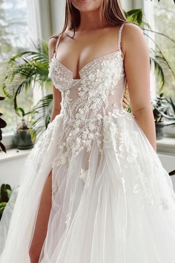 Wunderschöne Hochzeitskleider A Linie | Brautkleider Mit Spitze