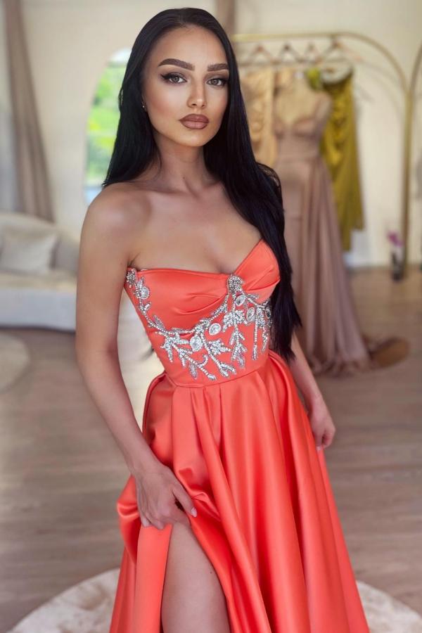 Abendkleider Wassermelonen Lang Ballkleid günstig online-Misshow.de