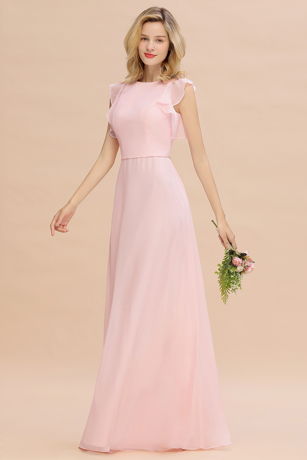 Rosa Bruatjungfernkleider Chiffon | Kleider Brautjungfer Günstig-Misshow.de