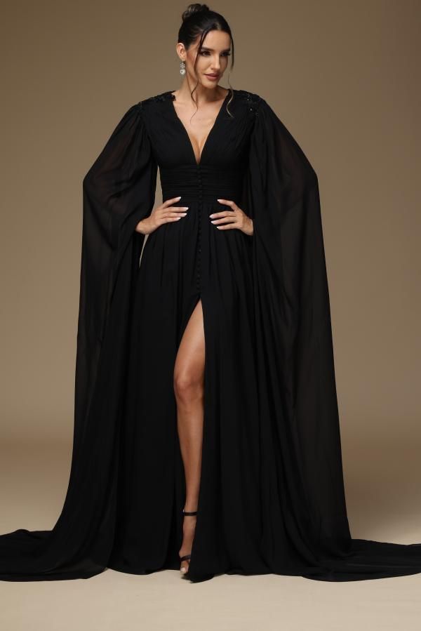 Elegante Abendkleider Lang Schwarz | Schlichte Abiballkleider Günstig