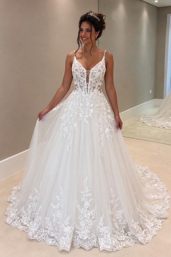 Modeste Brautkleider A Linie Spitze Hochzeitskleid Brautmode Online