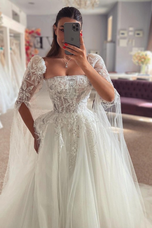 Extrvagante Hochzeitskleider A Linie Glitzer Brautmoden Online