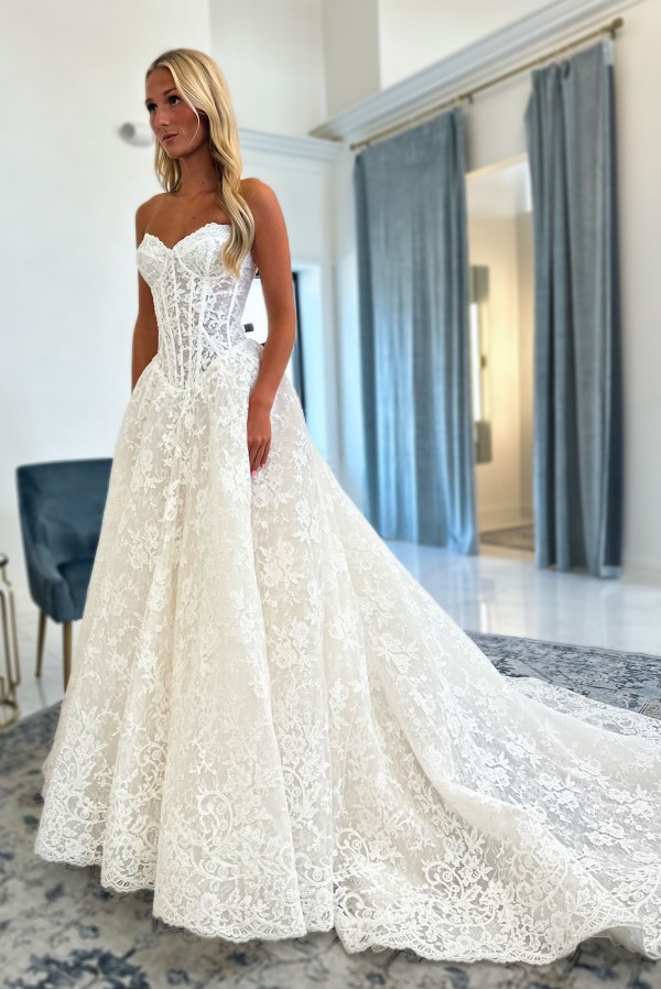 Vintage Hochzeitskleider A Linie Spitze Standesamt Brautkleid Brautmoden