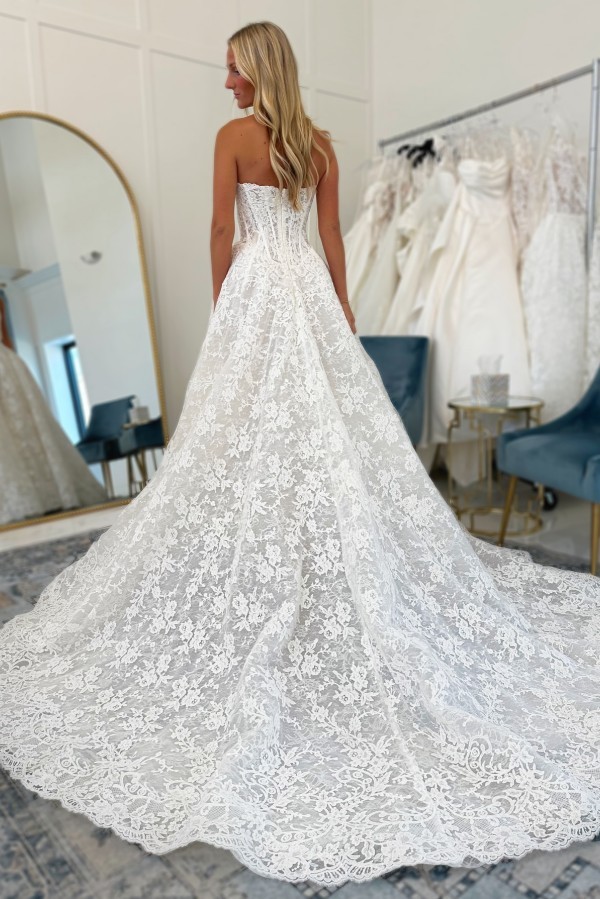 Vintage Hochzeitskleider A Linie Spitze Standesamt Brautkleid Brautmoden