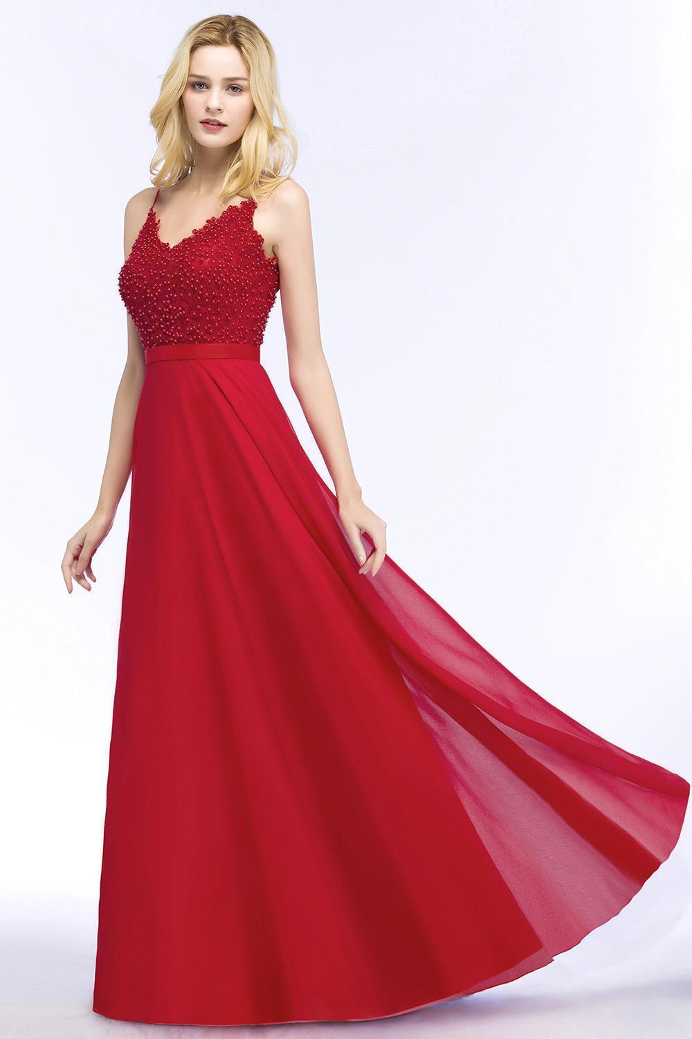 Elegante Abendkleider Lang Rot | Abendmoden Online-Misshow.de