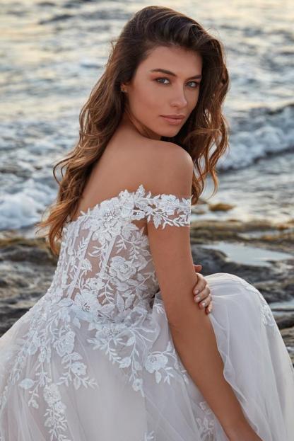 Elegante Brautkleider A Linie Spitze Summer Hochzeitskleider Strand