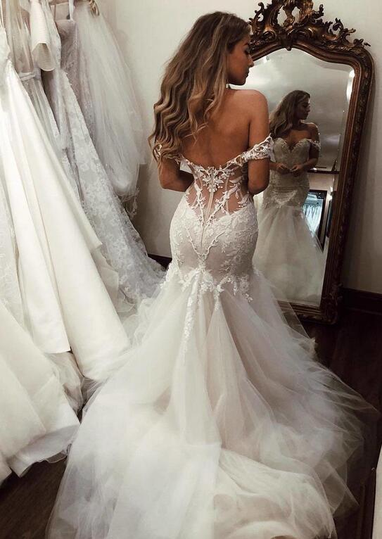 Schöne Hochzeitskleider Mit Spitze | Brautkleider Meerjungfrau-Misshow.de