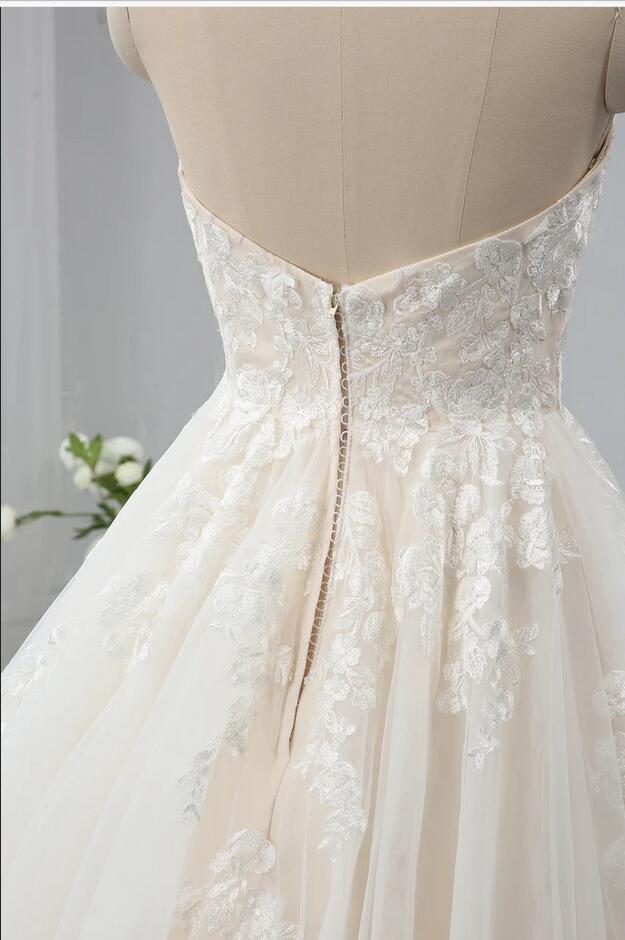 Brautkleid Standesam | A Linie Hochzeitskleid Spitze-Misshow.de
