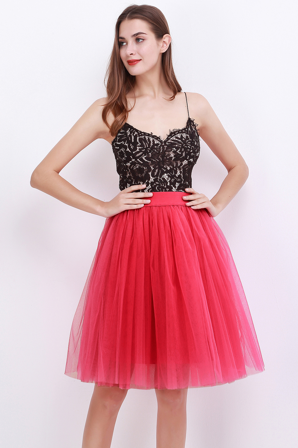 kniehoch tutu Petticoats A-LInie | Hochzeits Petticoats aus weiches Netz-Misshow.de
