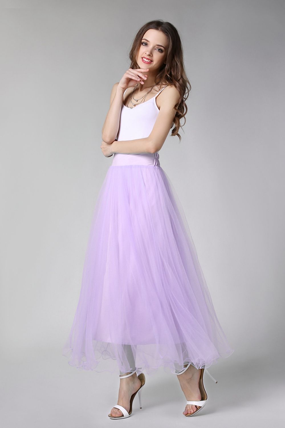 Schlechte A-Linie Petticoats lang | Prinzessin Petticoats aus weiches Netz-Misshow.de