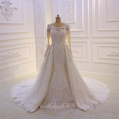 Prinzessinnen Hochzeitskleider mit Glitzer | Brautkleider Lange Ärmel