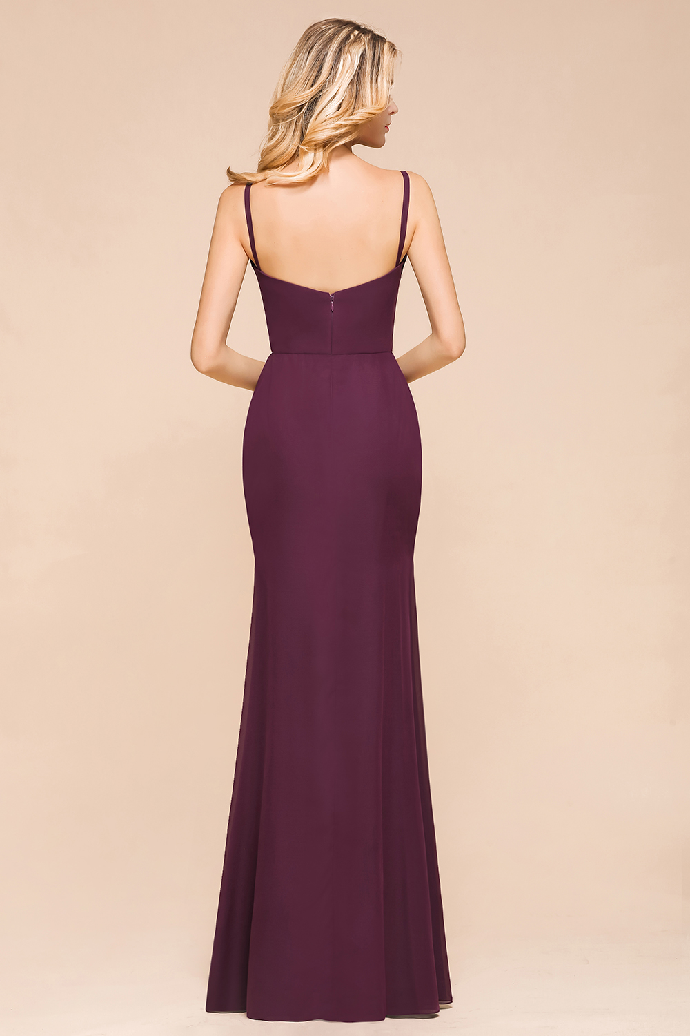 Grape Brautjungfernkleider Satin | Brautjungfernkleid Lang Günstig-Misshow.de