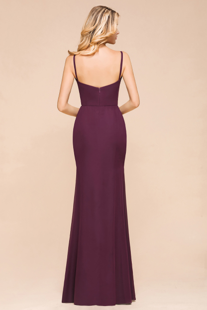 Grape Brautjungfernkleider Satin | Brautjungfernkleid Lang Günstig