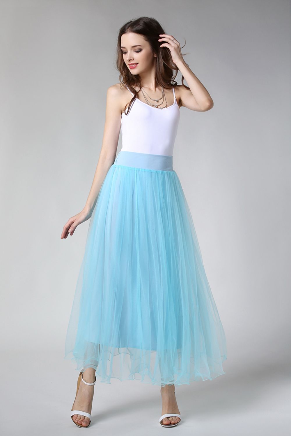 Schlechte A-Linie Petticoats lang | Prinzessin Petticoats aus weiches Netz-Misshow.de