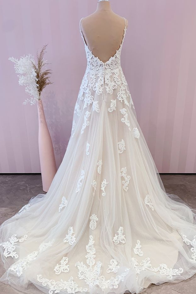 Schicke Hochzeitskleider Mit Spitze | Brautkleider A Linie-Misshow.de