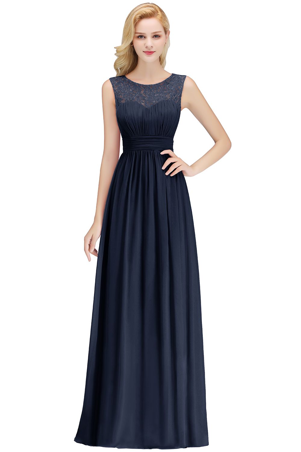 Modern Chiffon Brautjungfernkleider Lang Mit Grün Mit Spitze Euitkleider Online-Misshow.de