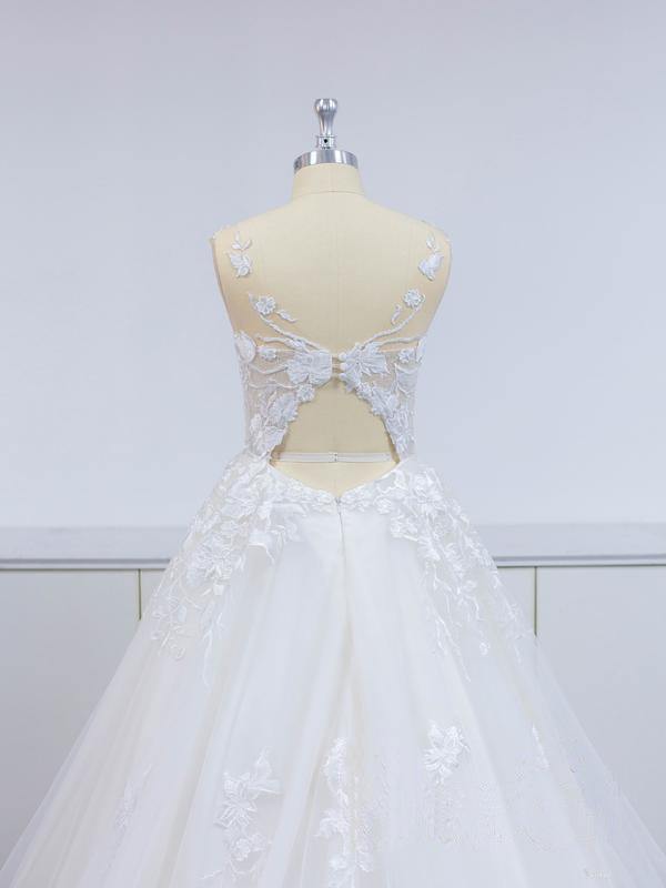 Wunderschöne Brautkleider A Linie Spitze | Hochzeitskleider Online Günstig