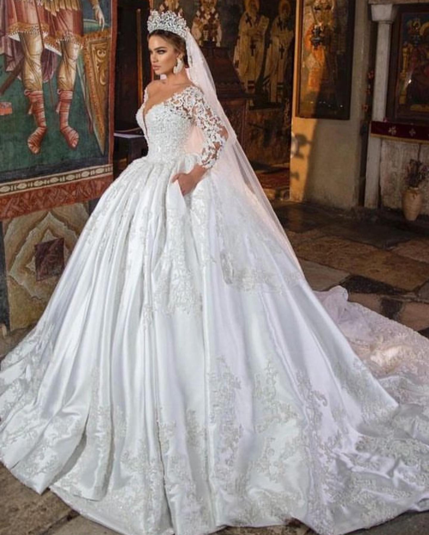 Vintage Hochzeitskleid Satin | Brautkleider Spitze Mit Ärmel-Misshow.de