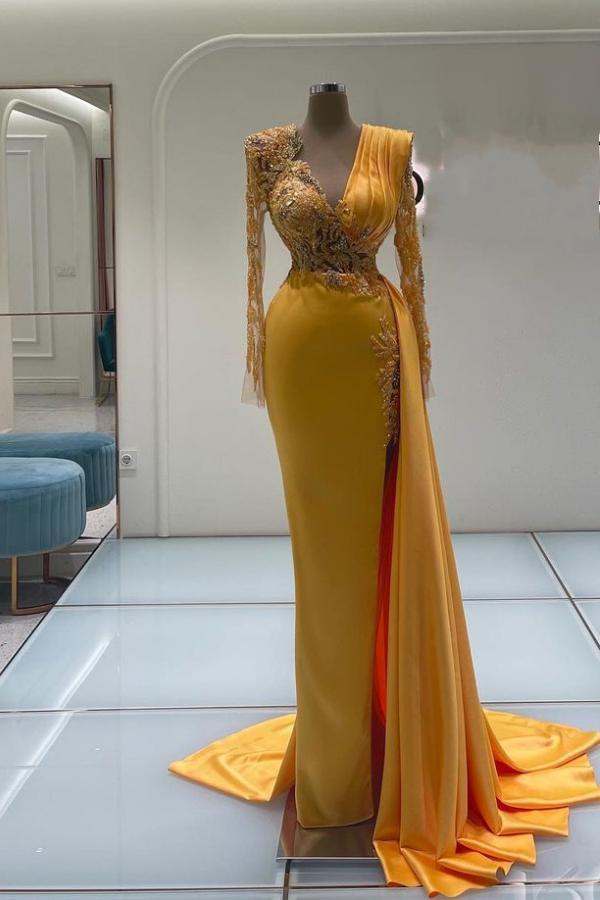 Designer Abendkleider Mit Glitzer | Abiballkleider Lang Gold