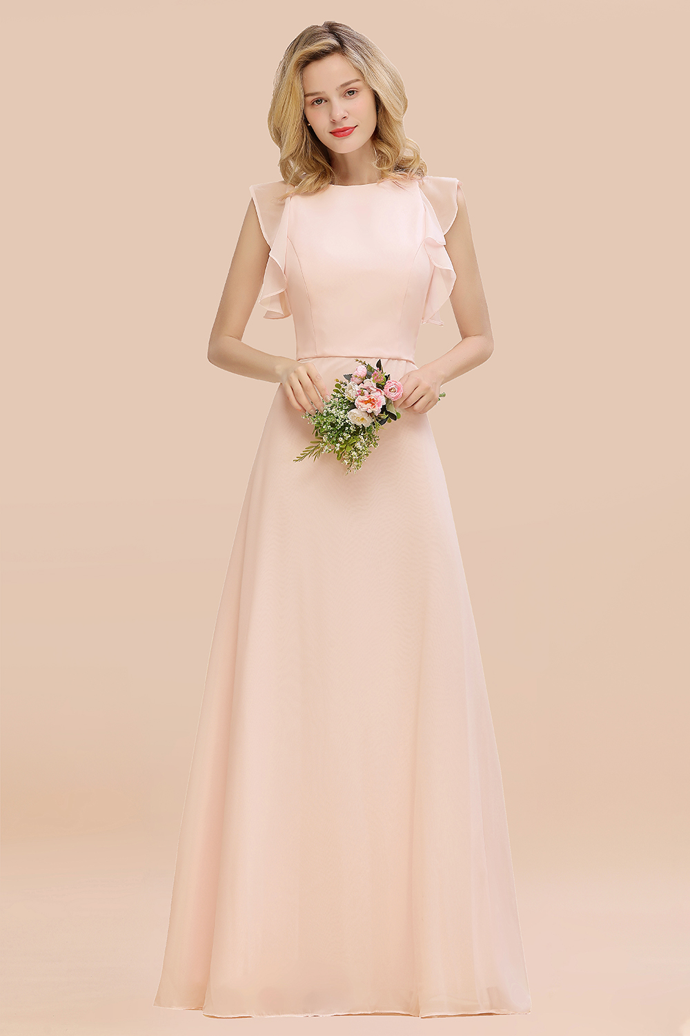 Rosa Bruatjungfernkleider Chiffon | Kleider Brautjungfer Günstig-Misshow.de