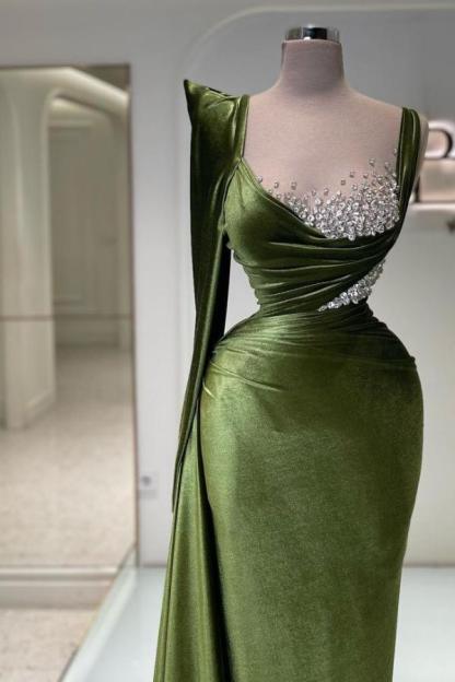 Elegante Abendkleider Lang Grün | Abendmoden Abiballkleider Günstig