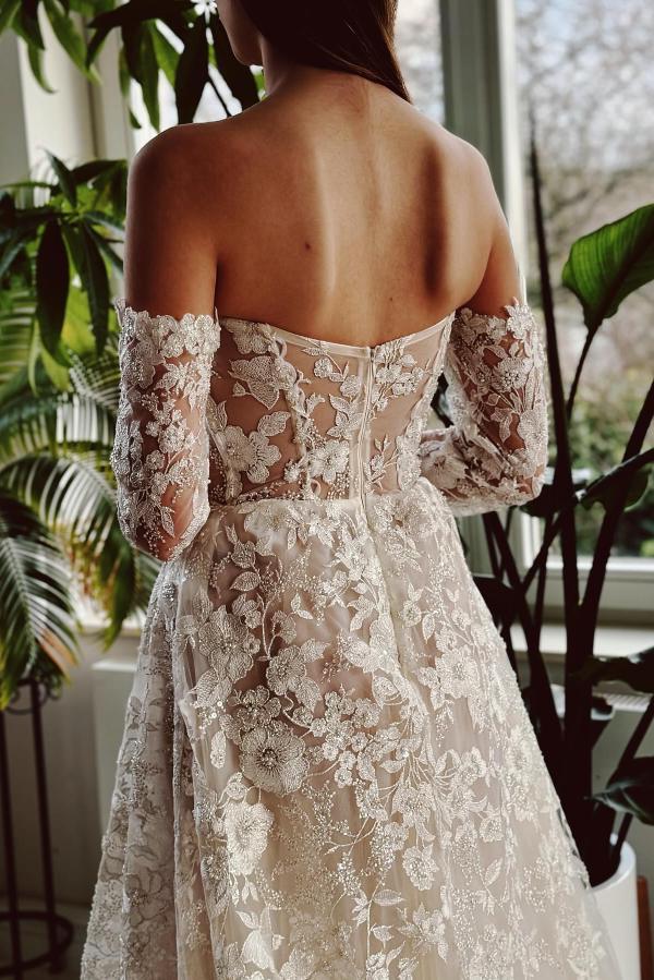 Elegante Brautkleider A Linie Spitze | Hochzeitskleider mit Ärmel
