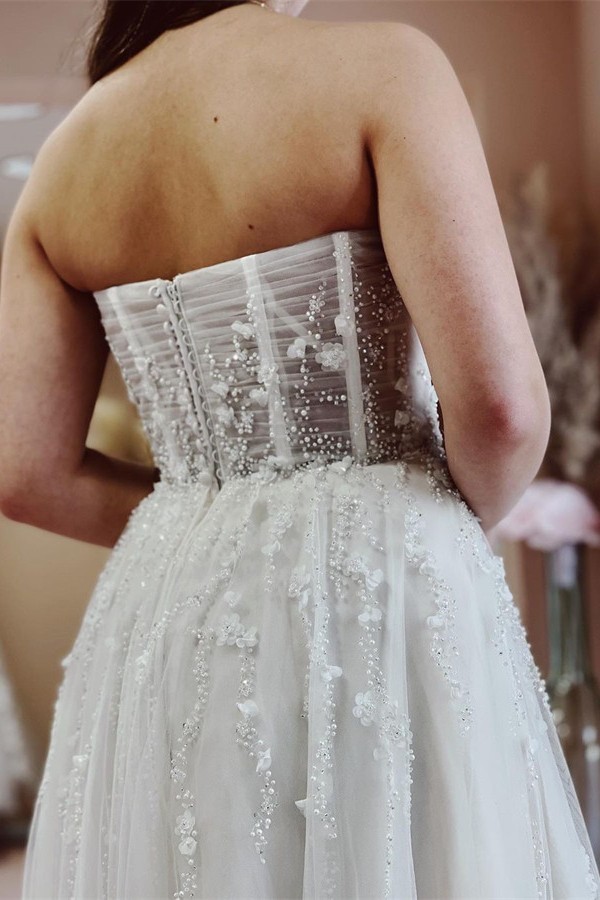 Sexy Brautkleider A Linie | Hochzeitskleider mit Spitze