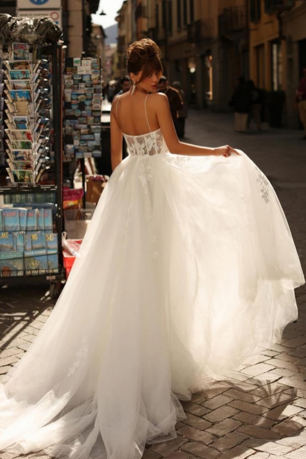 Elegante Hochzeitskleider A Linie | Brautkleider Mit Spitze-Misshow.de