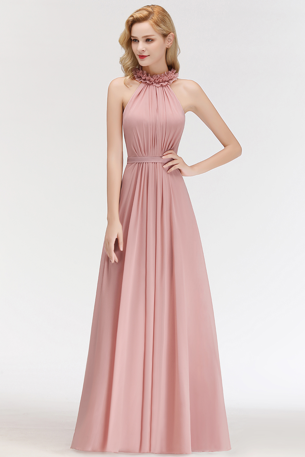 Elegant Chiffon Brautjungfernkleider Altrosa Etuikleider Für Brautjungfern Günstig