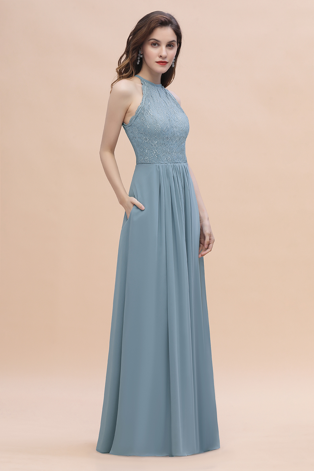 Brautjungfernkleider Lang Blau | Hochzeitspartykleider Günstig Kaufen