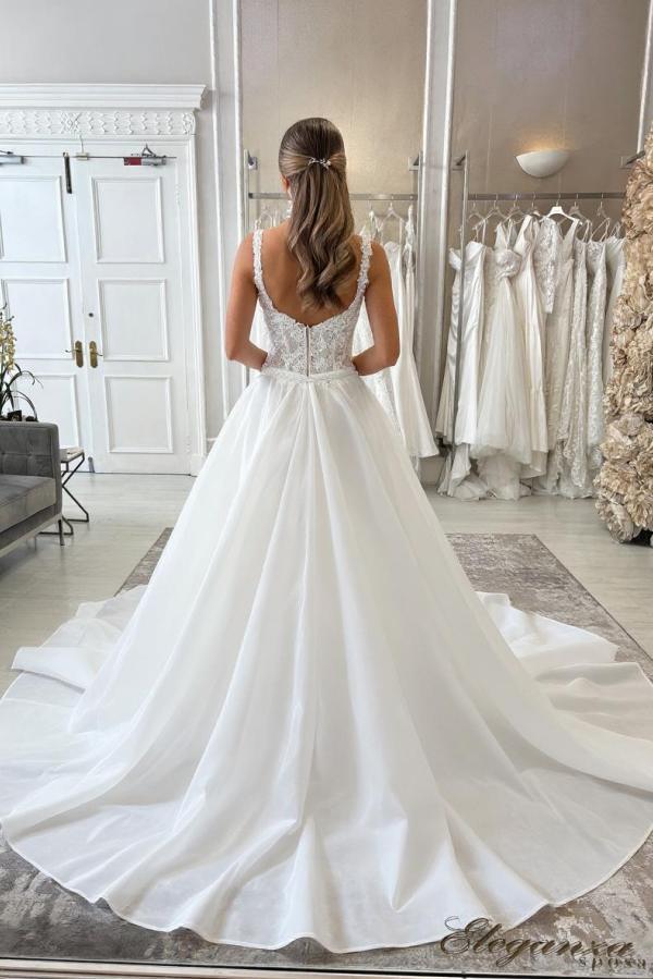 Designer Hochzeitskleider A Linie mit Spitze Brautkleider Abnehmbar Schleppe-Misshow.de