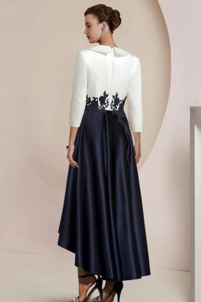 Designer Brautmutterkleider Hi-lo Weiß Schwarz Kleider für Brautmutter-Misshow.de