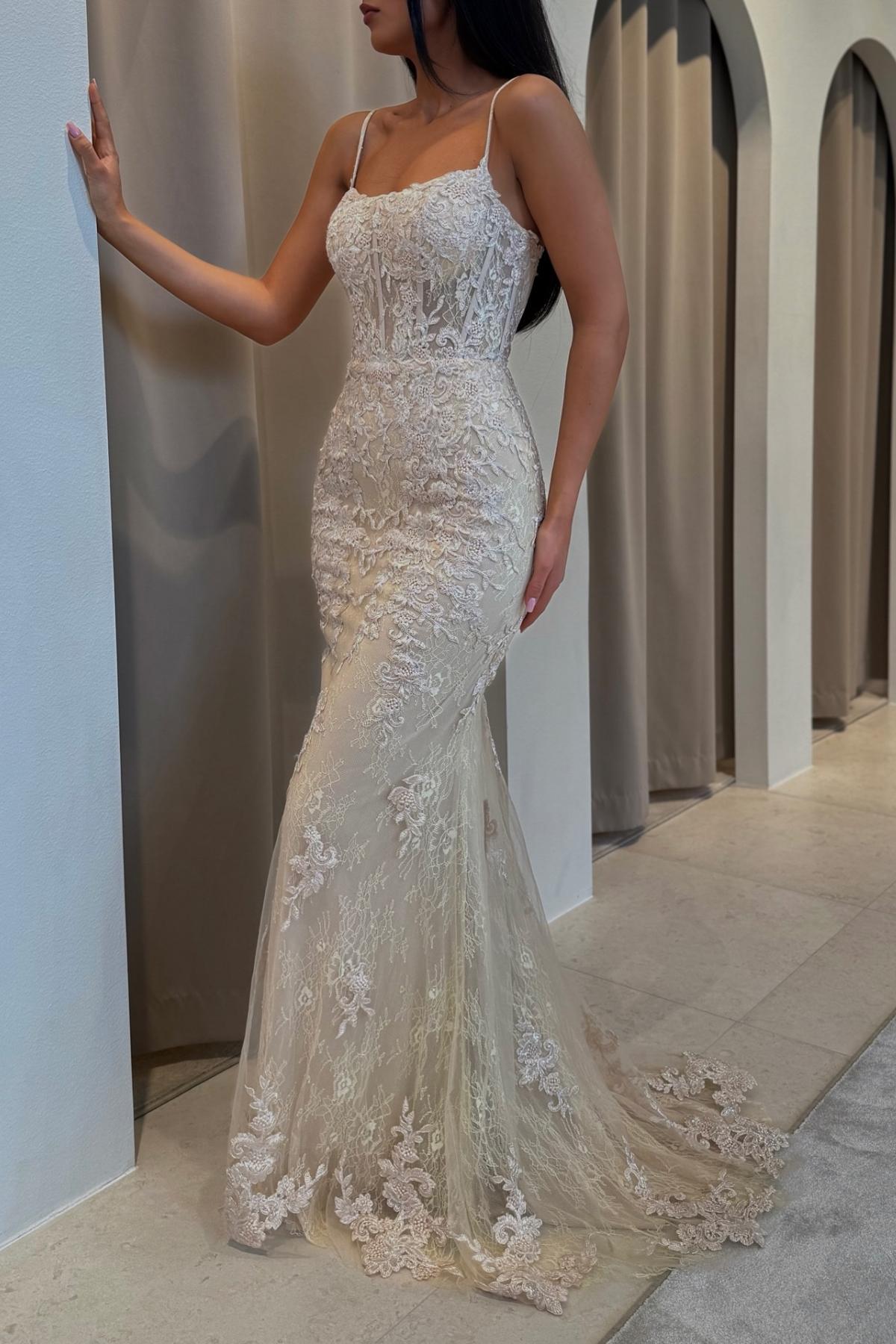 Fashion Abendkleider Lang Spitze Meerjungfrau Stil Ballkleider Abiballkleider online