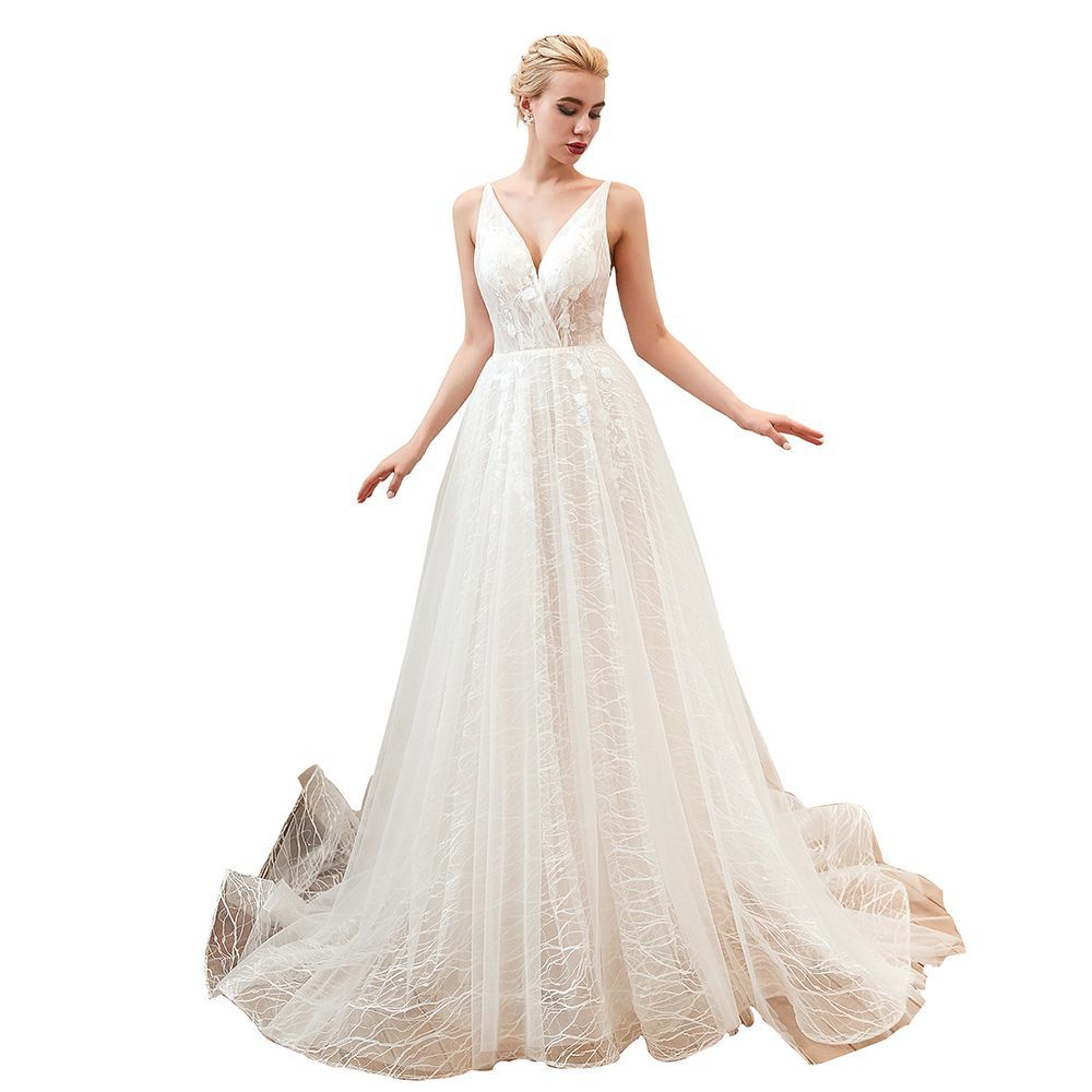 Boho Hochzeitskleid A Linie | Schlichte Brautkleider Günstig Online