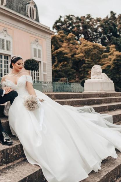 Designer Hochzeitskleider Prinzessin | Organza Bruatkleider Schlicht