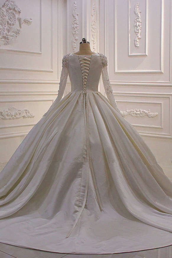 Hochzeitskleider Prinzessin Luxus | Brautkleid Lange Ärmel-Misshow.de