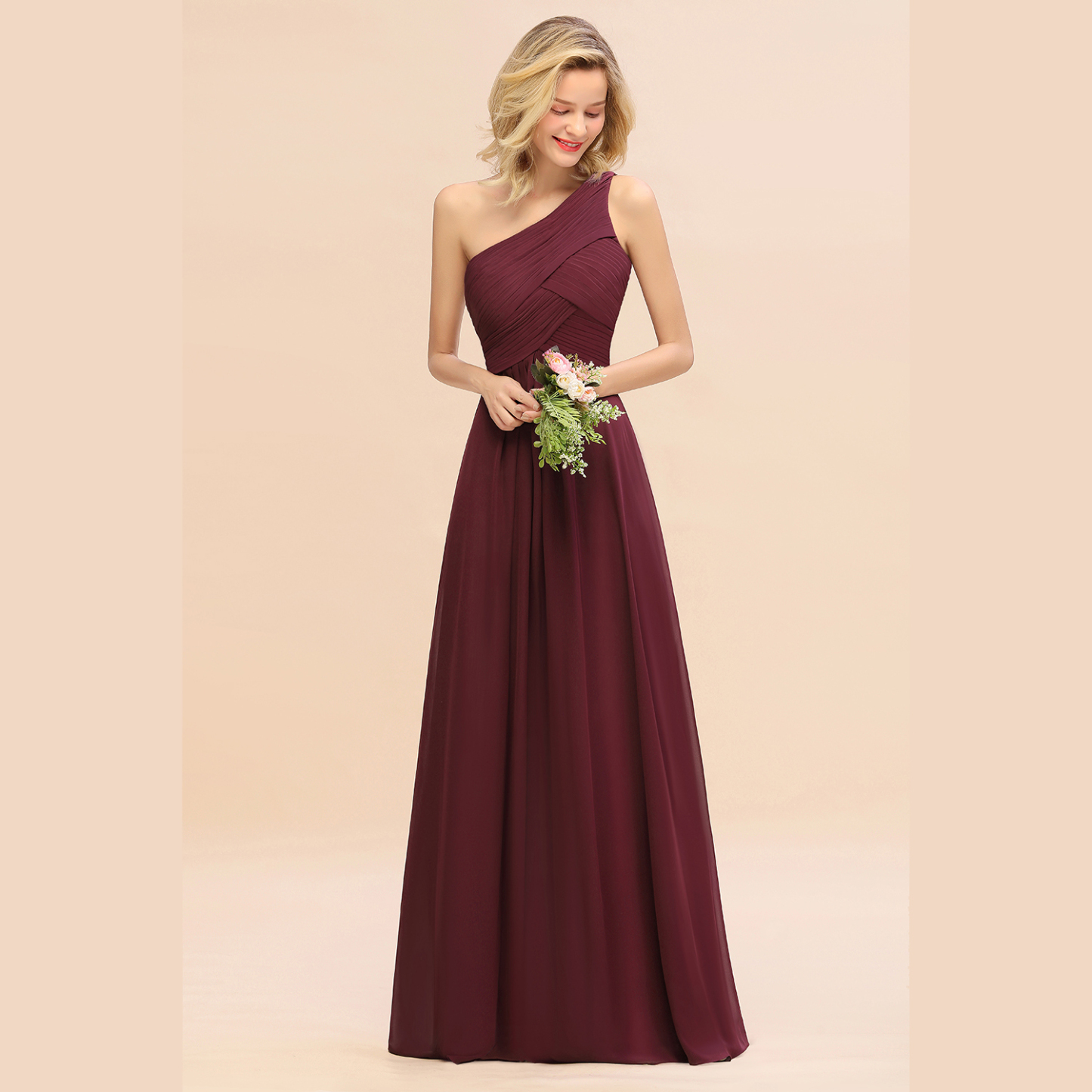 Brautjungfernkleider Lang Mint Grün | Trauzeuginkleider Chiffon