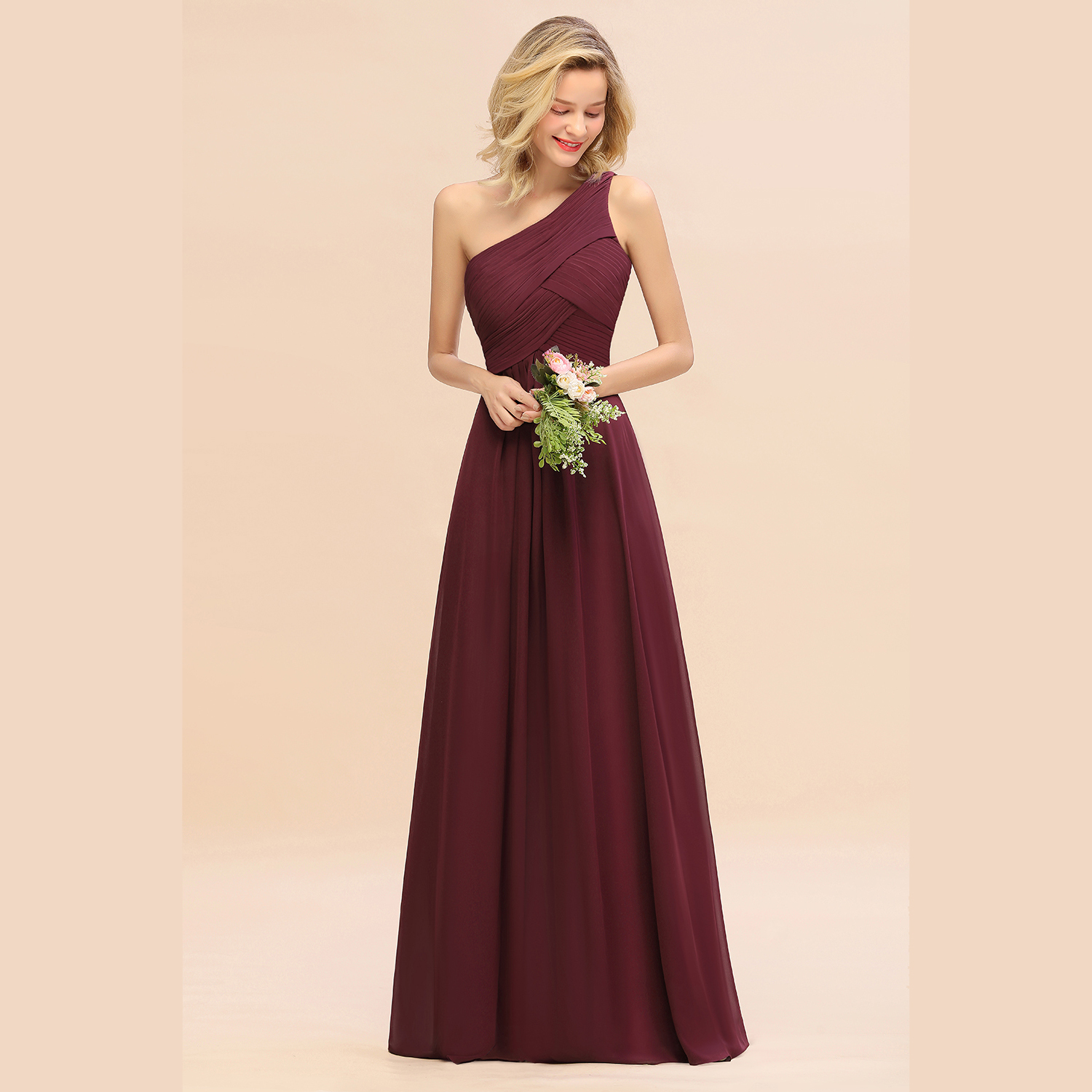 Brautjungfernkleider Lang Mint Grün | Trauzeuginkleider Chiffon