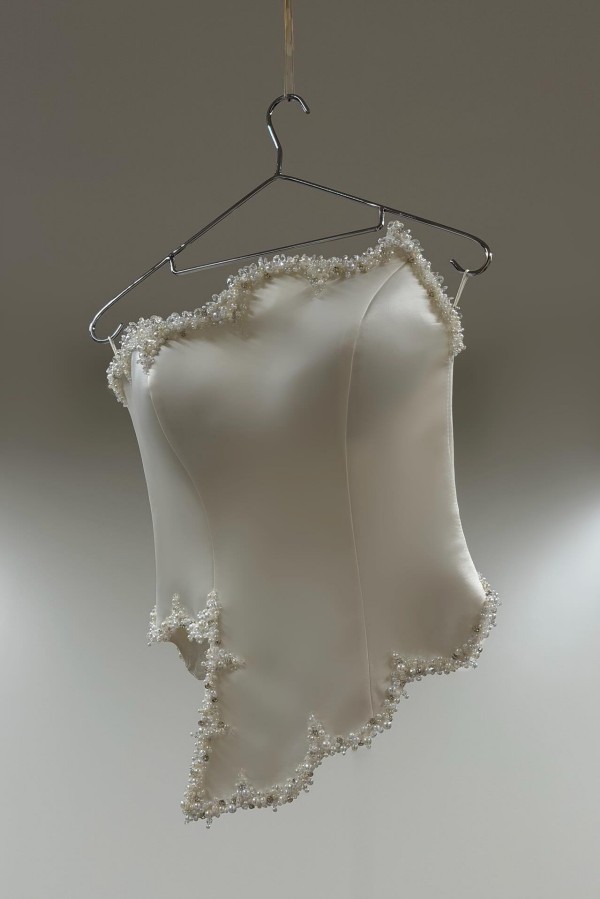 2 Teilig Abendkleid Lang Weiß Ballkleider Mit Glitzer Satin