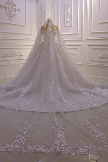 Brautkleider mit Langem Arm | Silbernes Hochzeitskleid