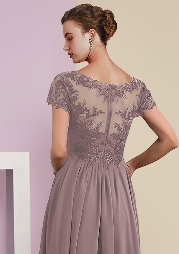 Rosa Brautmutterkleid mit Spitzer | Mutterkleid mit Jacket-Misshow.de