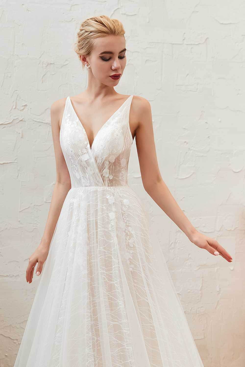 Boho Hochzeitskleid A Linie | Schlichte Brautkleider Günstig Online-Misshow.de