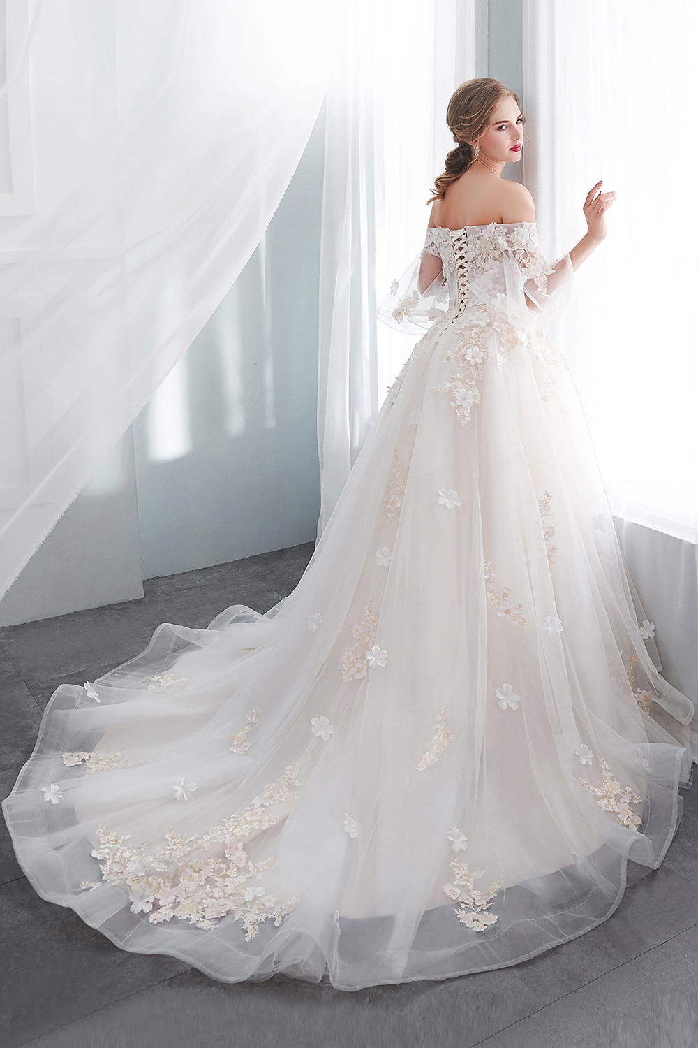 Hochzeitskleider Prinzessin Luxus | Brautkleider mit Ärmel
