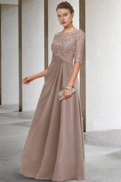 Brautmutterkleider Lang Grün | Chiffon Kleider für Brautmutter
