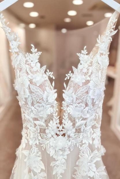 Sexy Brautkleider Günstig | Hochzeitskleider A Linie Spitze