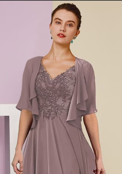 Rosa Brautmutterkleid mit Spitzer | Mutterkleid mit Jacket