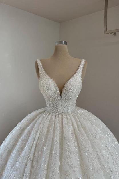 Schöne Brautkleider Prinzessin Glitzer | Hochzeitskleider mit Spitze