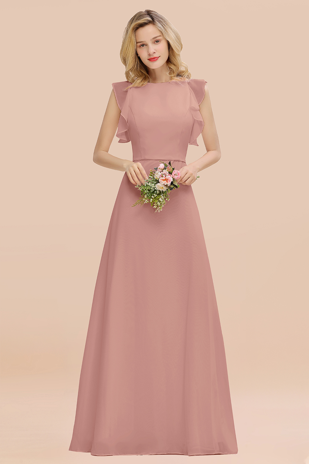 Rosa Bruatjungfernkleider Chiffon | Kleider Brautjungfer Günstig-Misshow.de
